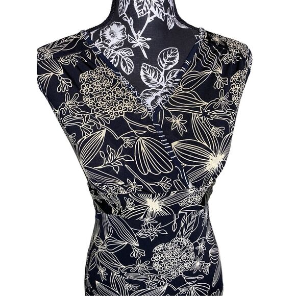 Floral Wide Strap Tank Top Summer Vacation Coastal Beach Flowers Boho Bohemian - Picture 5 of 11